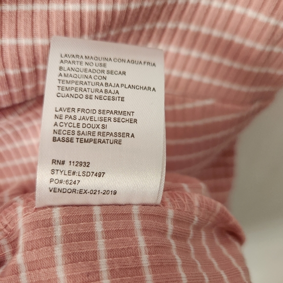 NWT Pink & White Striped Ribbed Crossover Bodycon Mini Dress - Picture 5 of 14